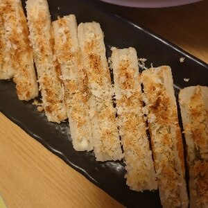 ちくわのマヨチーズパン粉焼き